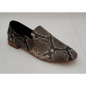 Jeffrey Campbell Priestly Cap Toe Loafers Python Print Leather Slip On Size 8